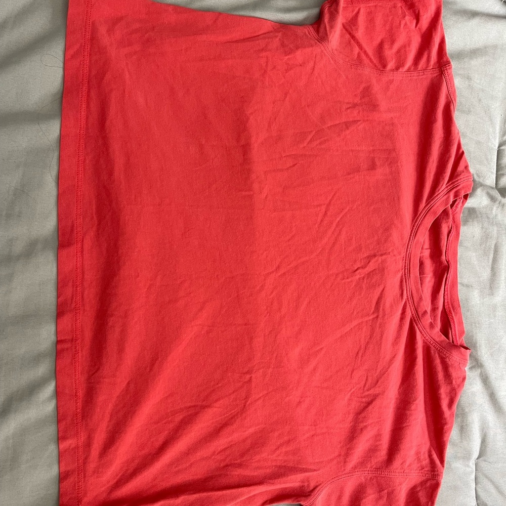 orange lulu cropped oversized tee